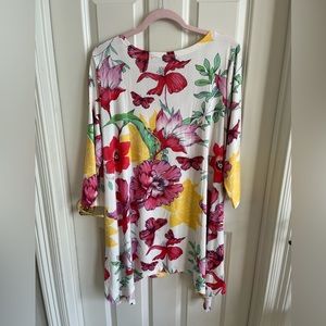 WHITE MARK FLORAL TUNIC - SIZE:  2XL